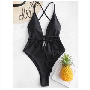 Zaful black one piece swimsuit